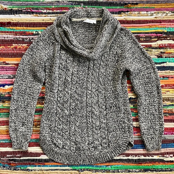 RD Style ~ Cowl neck grey black speckled sweater - Picture 1 of 5
